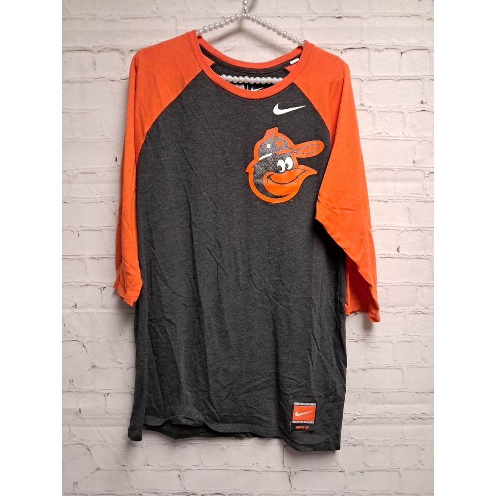 Womens Large Baltimore Orioles Nike 3/4 Sleeve T Shirt
